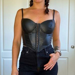 Faux leather corset top | medium